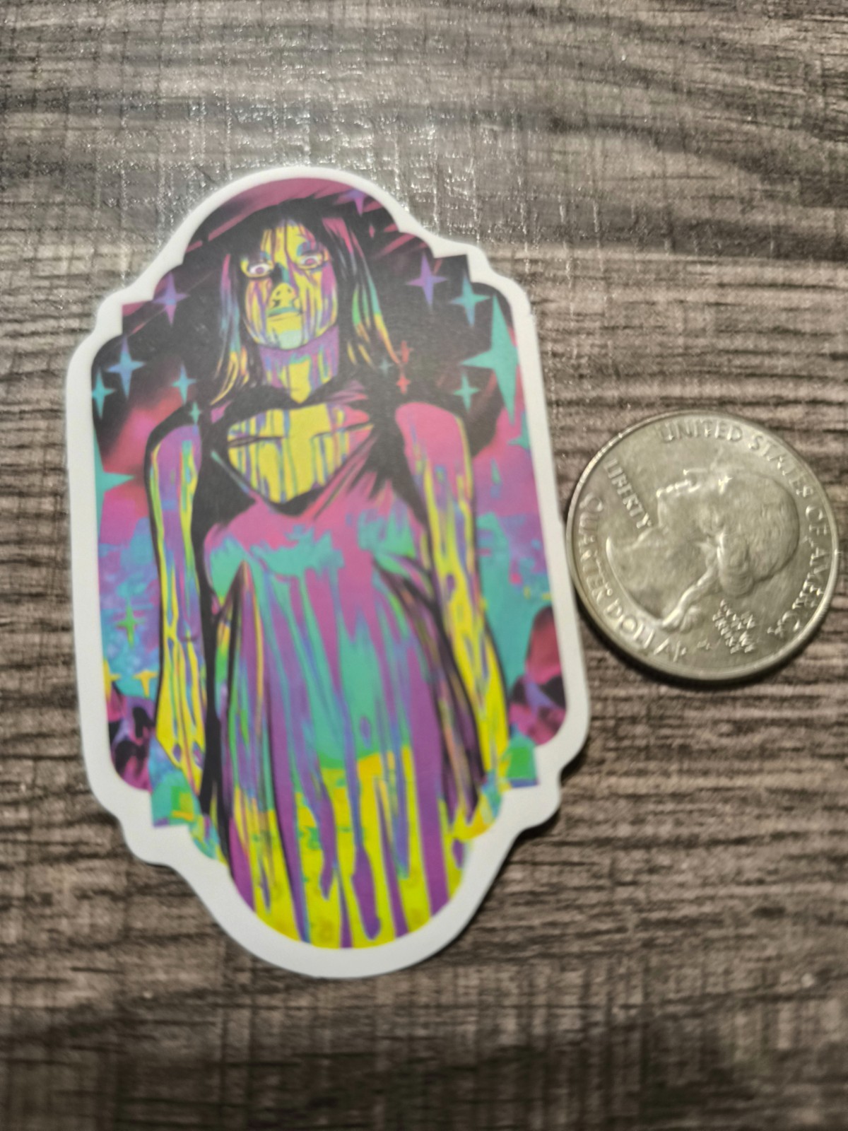 Carrie Sticker Horror Sissy Spacek 1976 Version Trippy Colors Stephen King Scary