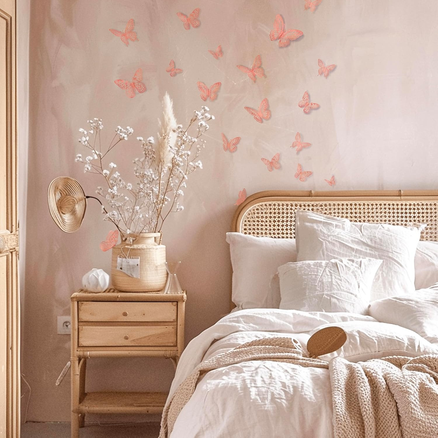 Butterfly Wall Decor, 48Pcs 3D Butterfly Stickers in 3 Sizes & 4 Styles for Ball
