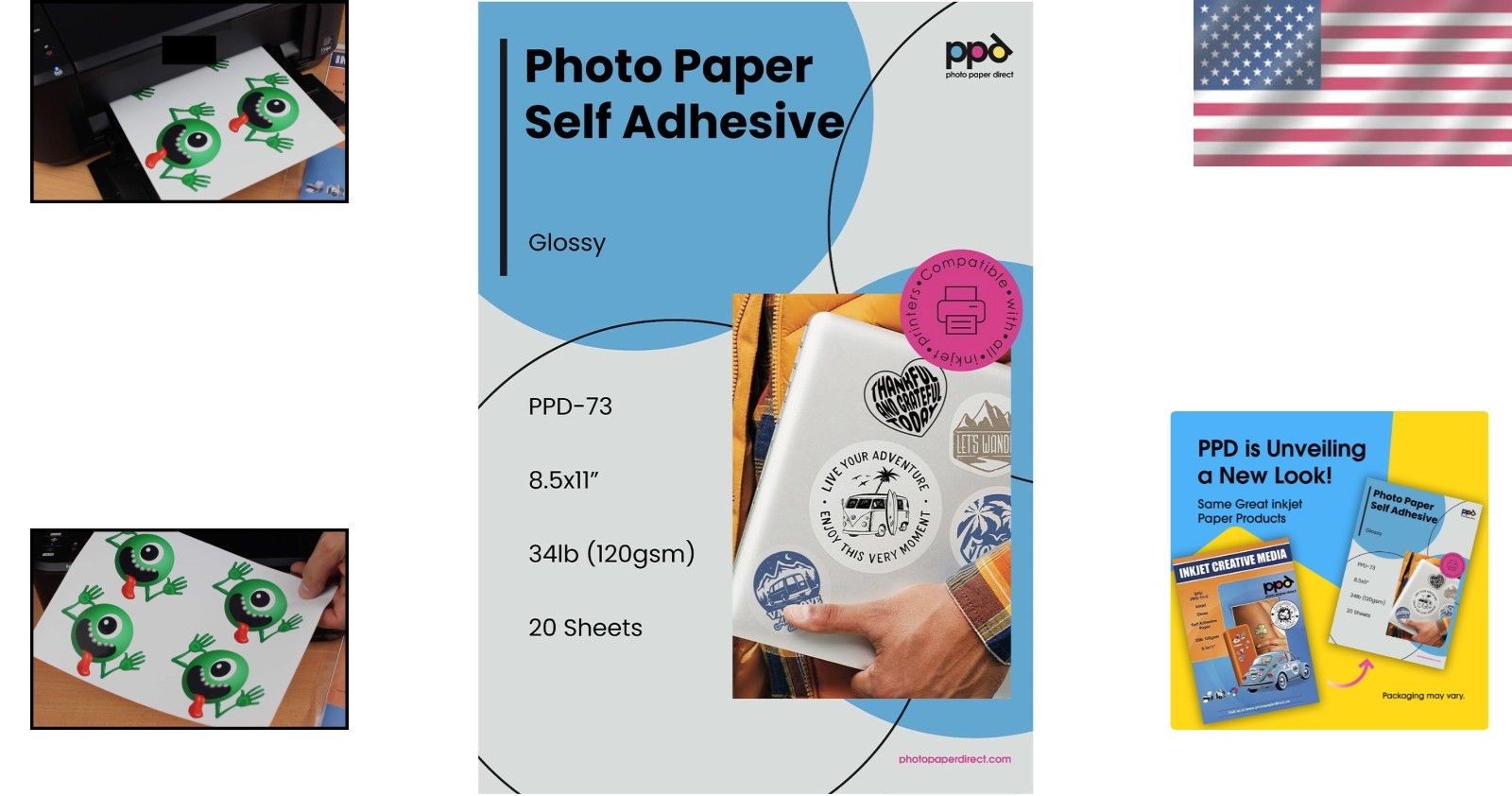 Flexible 20 Sheet Pack: 8.5×11" Glossy Printable Sticker Paper for DIY Projects