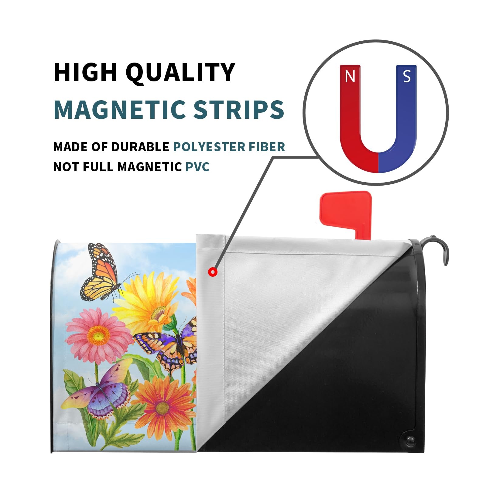 Granbey Spring Flower Mailbox Covers Magnetic Standard Size 21×18",