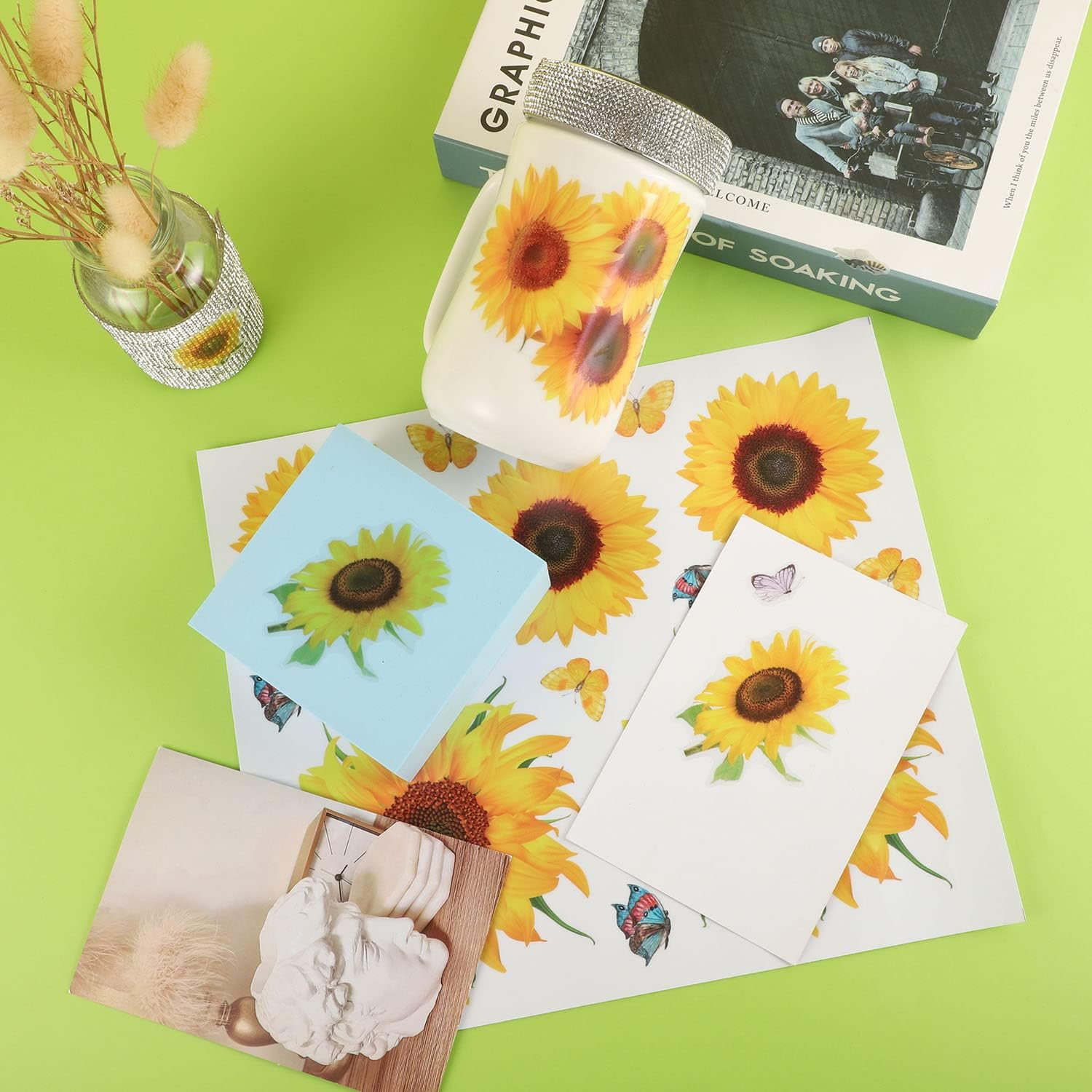 135 Pcs Sunflower Wall Stickers, Removable 3D Waterproof Decorative Decals | 4