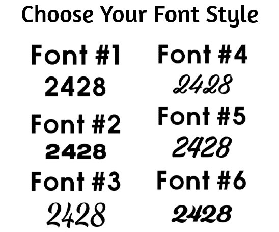 SET OF 3 Custom Mailbox Numbers Vinyl Decals / Stickers – Choose Size & Color
