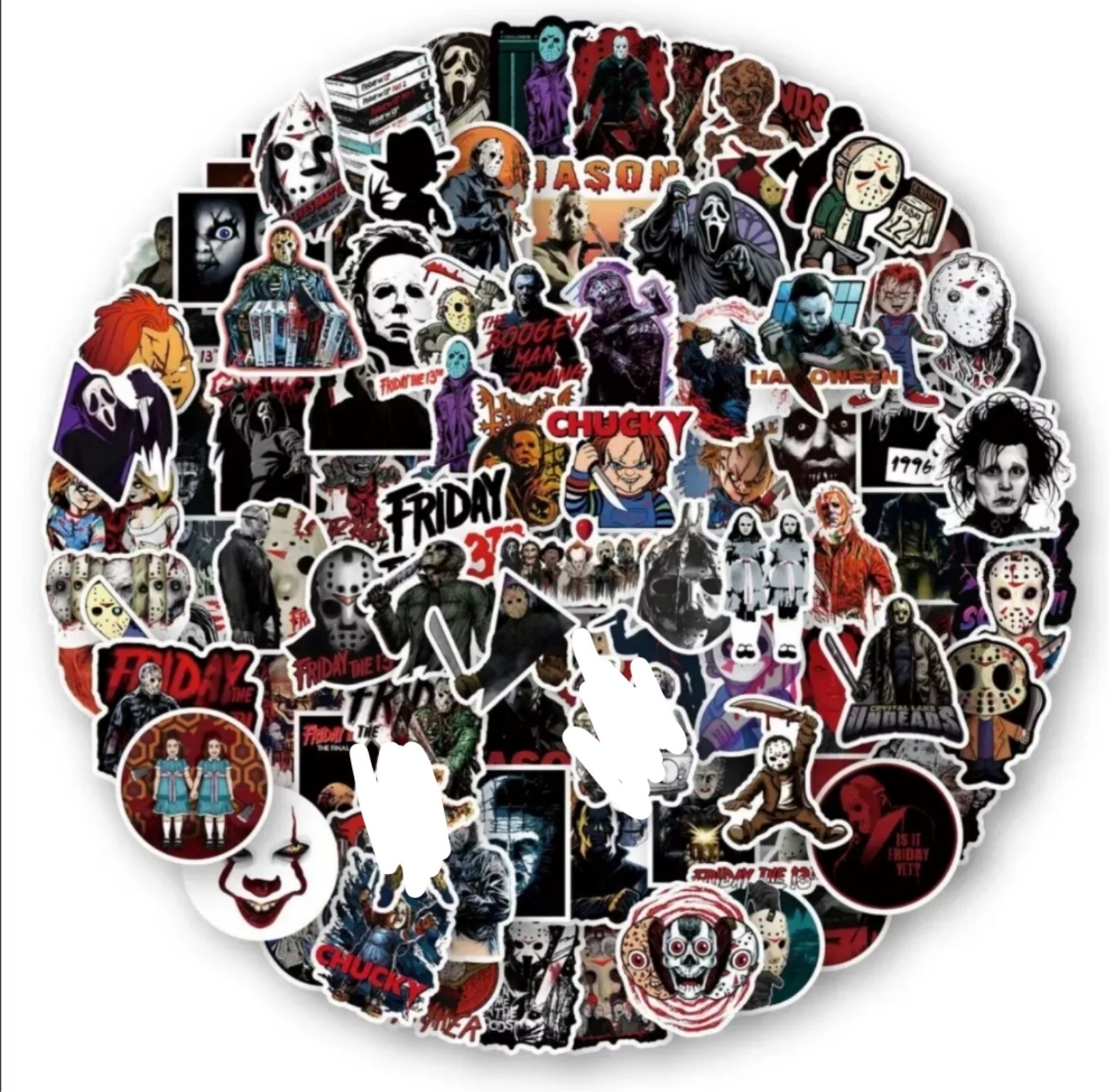 10 PCS Halloween Scary Spooky Characters Stickers BRAND NEW