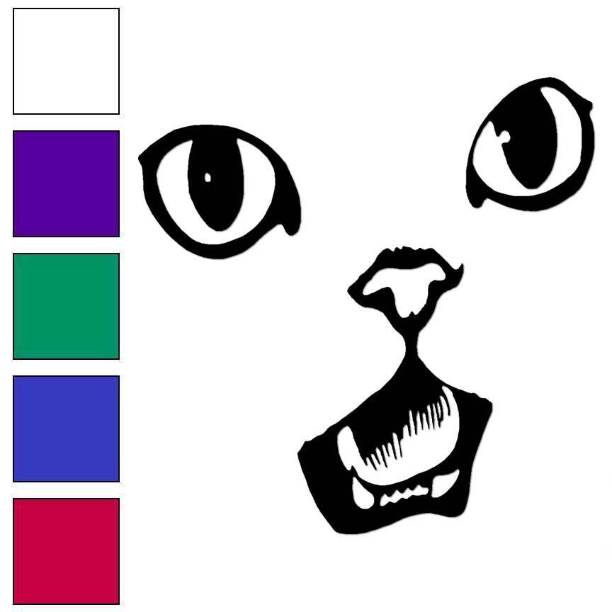 Cat Face, Vinyl Decal Sticker, Multiple Colors & Sizes #7541