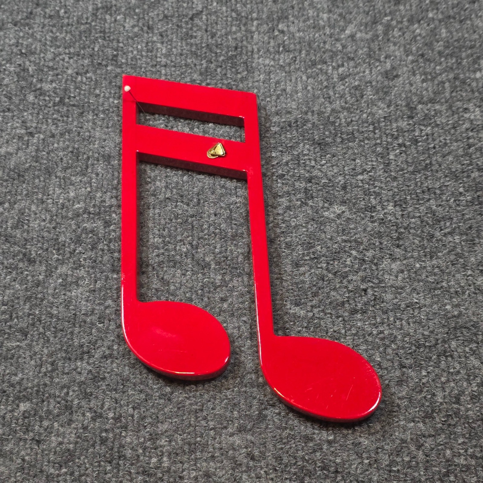 Red Musical Sixteenth Note Wall Decor Glossy Double Note Studio Art 9"x6"