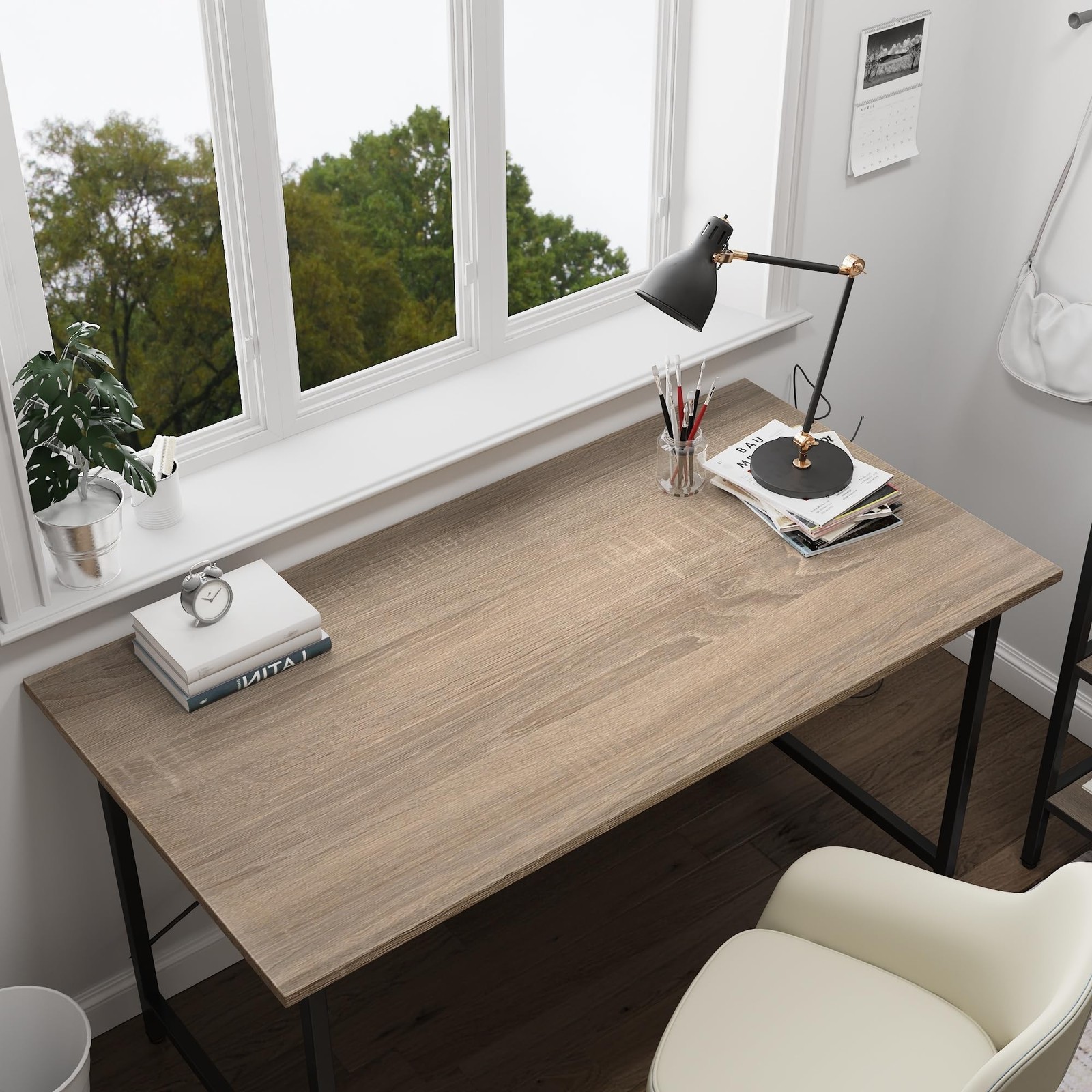 JSEVEM 24"×197" Thick Light Brown Grey Oak Wood Wallpaper Peel and Stick Wa