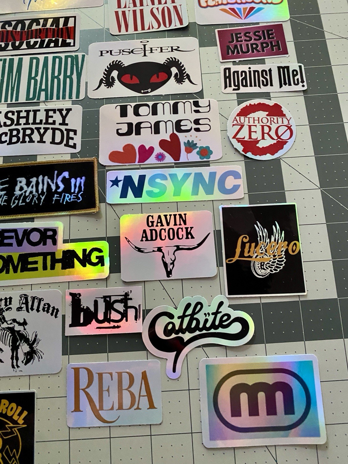 45 Rock Stickers Country R&B Pop Stickers Waterproof Holographic for Spec Order