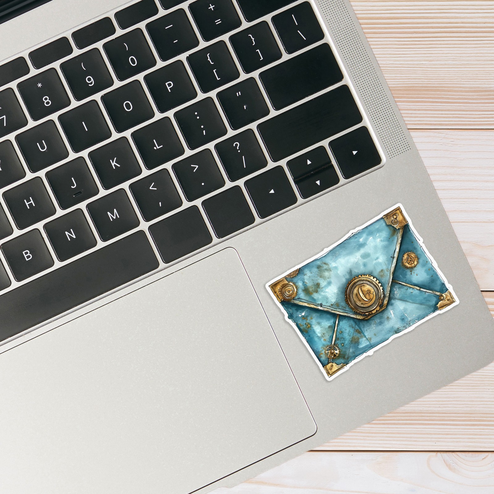 Teal Steampunk Envelope – Vinyl Decal Sticker – Car Window Laptop – #1162