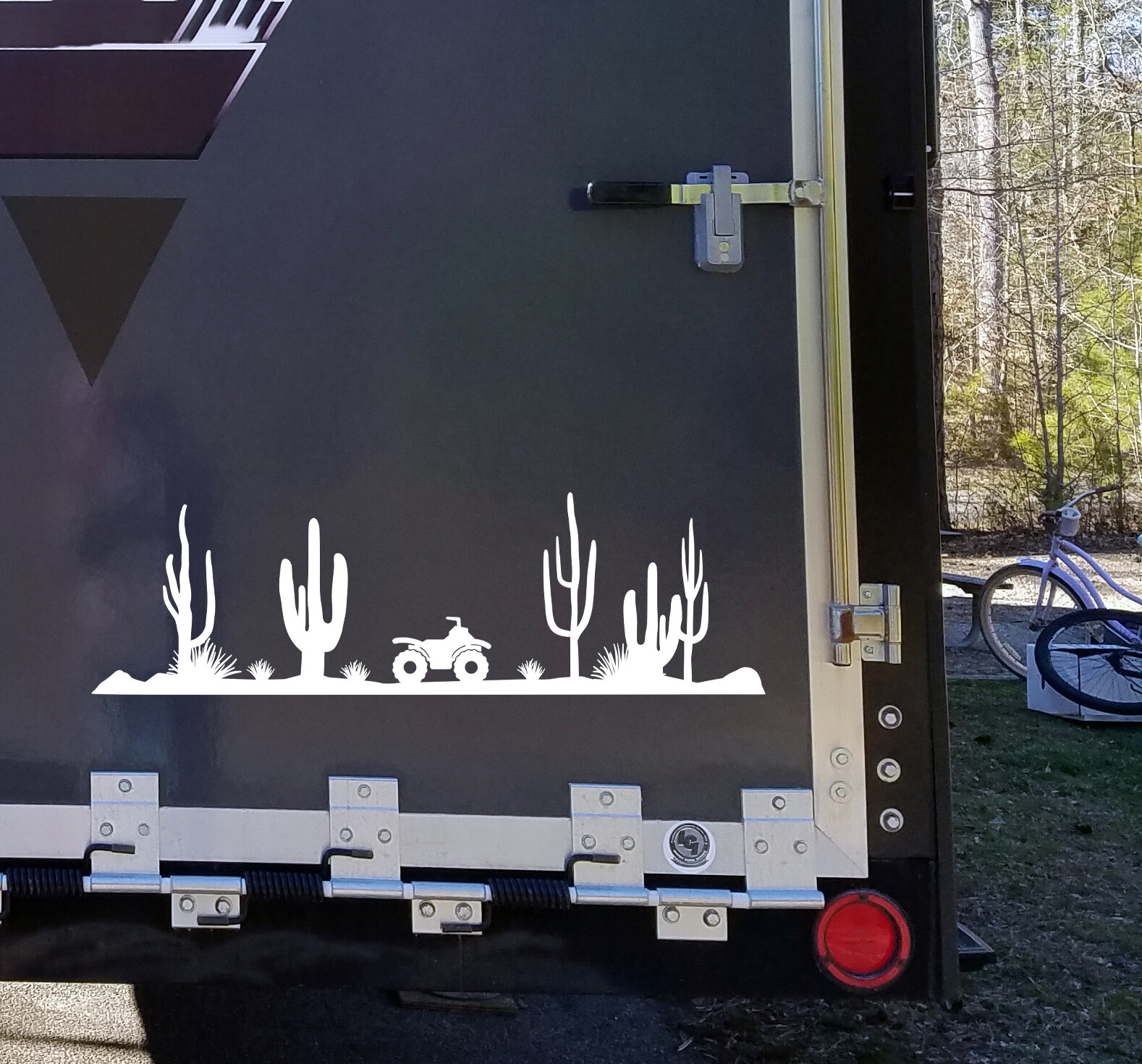 ATV Desert Scene Vinyl Decal V2 – Cactus RV Toy Hauler Graphics Quad 4-Wheeler –