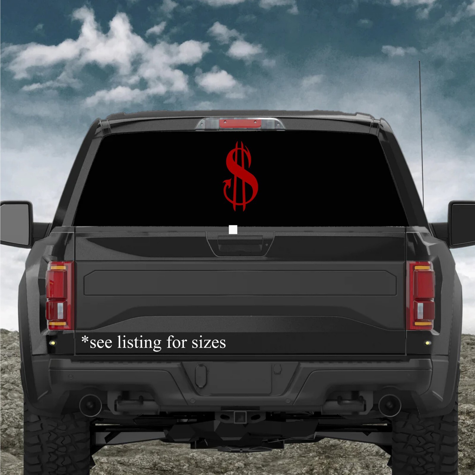 Devil Dollar Sign Decal, Evil Dollar Symbol, funny sticker, you choose color