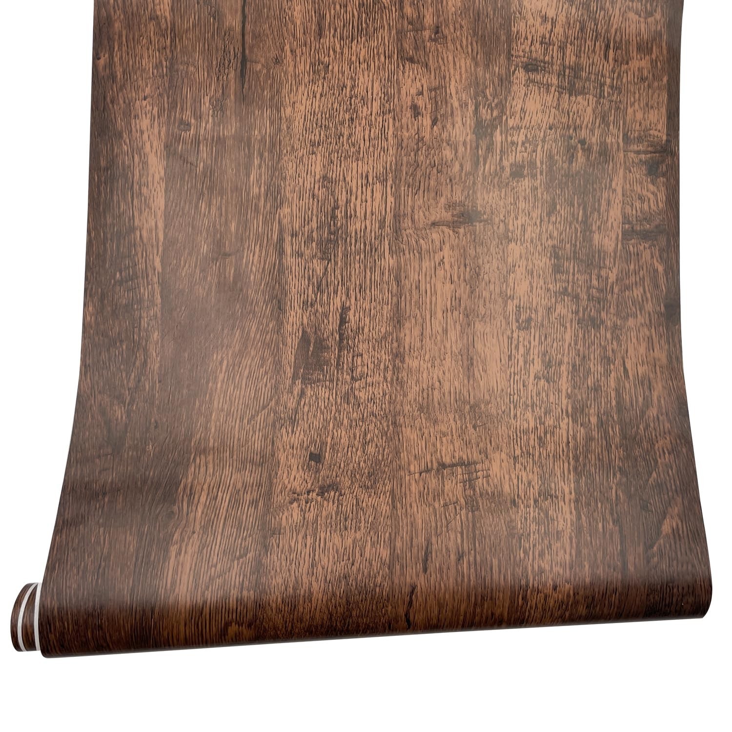 Yifely Brown Wood Grain Drawer Covering Paper Self Adhesive Shelf Liner Table…