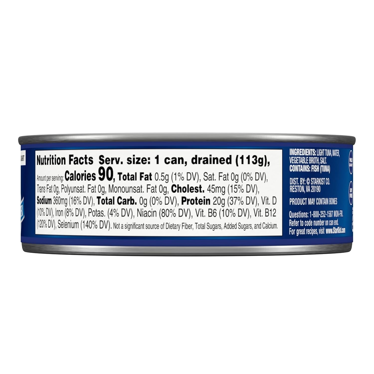 StarKist Chunk Light Tuna in Water, 5 oz (48 Pack) Canned Tuna Fish, Wild Caught