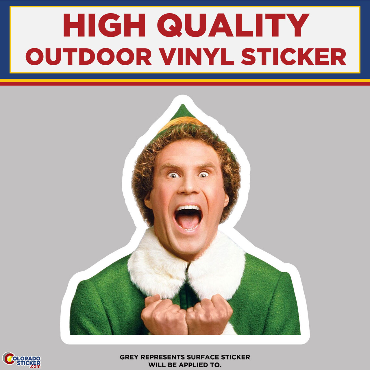 Elf Excited, High Quality Vinyl Stickers