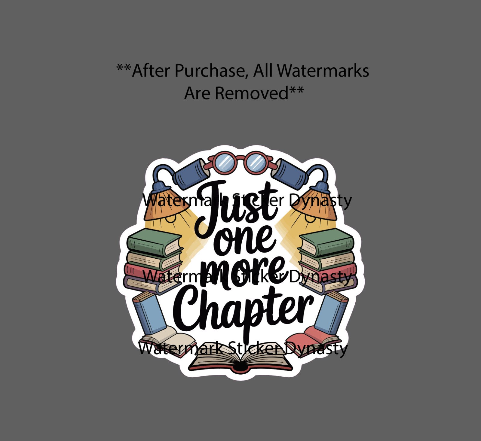 Just One More Chapter Sticker Waterproof Decal Books Reading Reader Gift NEW