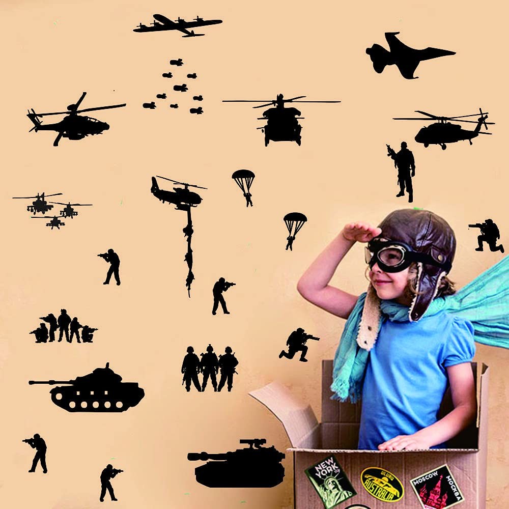 Army Tank Wall Decors Set for Wall Solider Military Helicopter Wall Stickers …