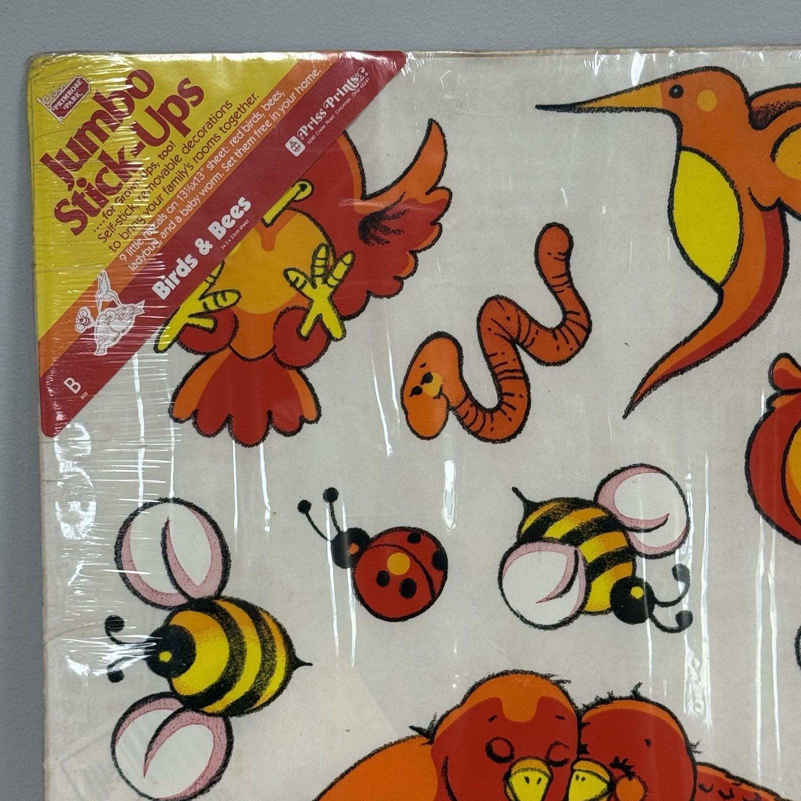 Vtg Birds Bees Priss Prints Room Decorations Wall Decals Retro 1981 Nursery Play