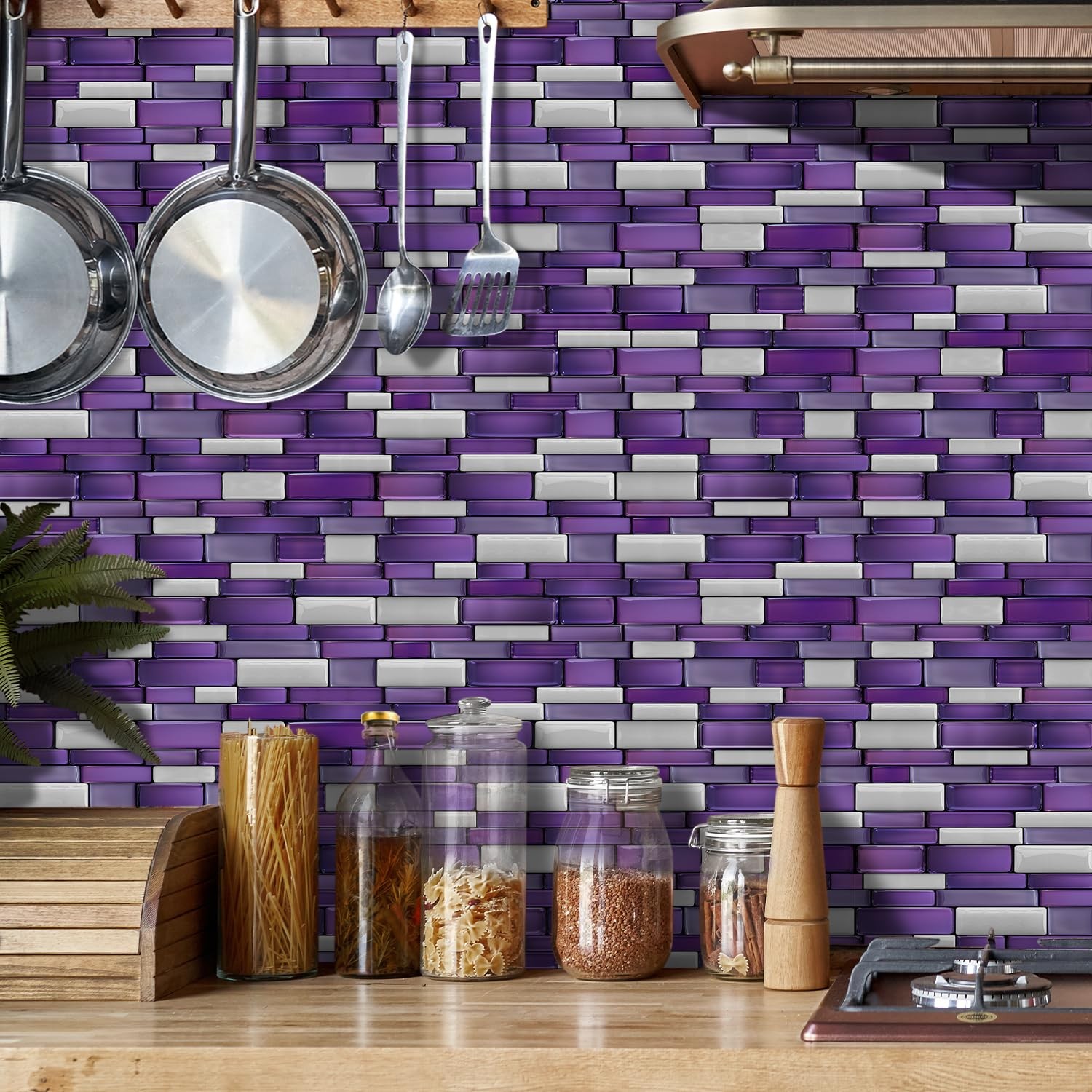 Peel and Stick Backsplash Tile Stickers, 24pcs, 9.68 x 4.72 inch