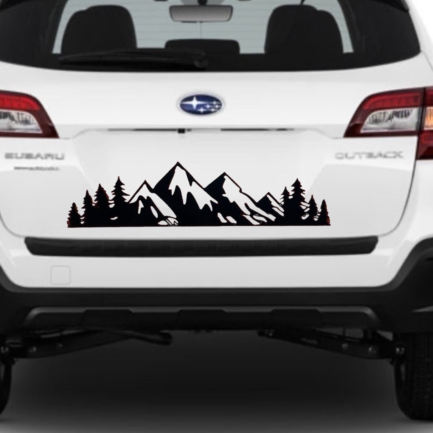 MOUNTAIN RANGE TREE LANDSCAPE SCENE Vinyl Decal for Car Jeep Truck