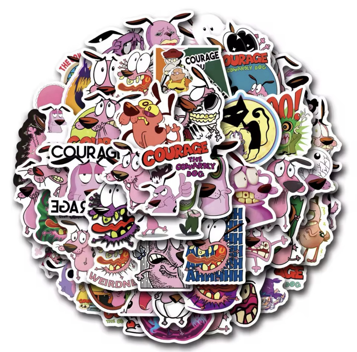 Courage The Cowardly Dog Style Stickers 50pk Courage Mix Stickers Cowardly Dog