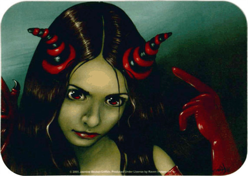 Strangeling – Red Vinyl Fairy Sticker – 2 1/2" X 3 3/4"