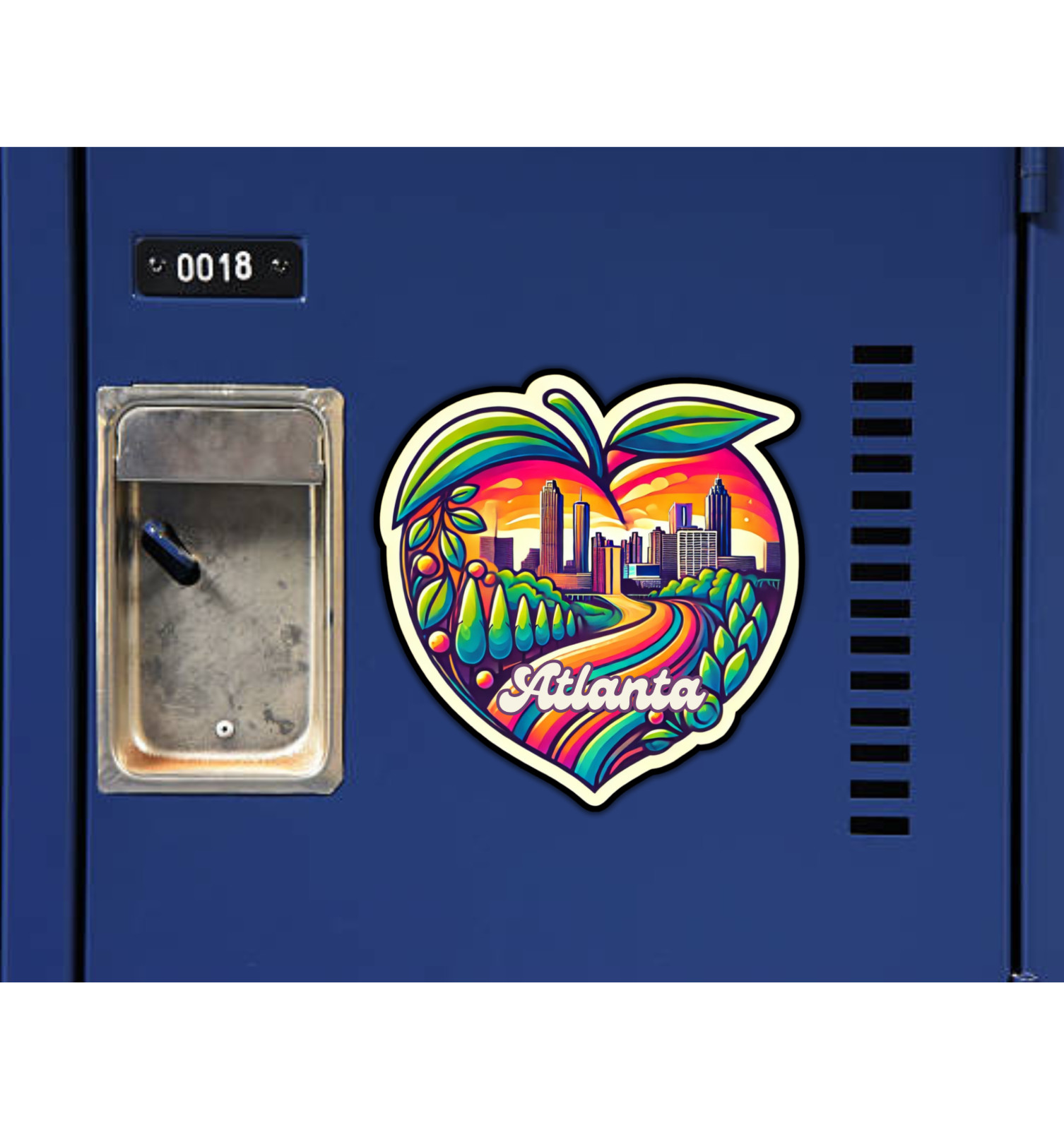 Atlanta Georgia Peach Fridge Magnet or Laptop Sticker