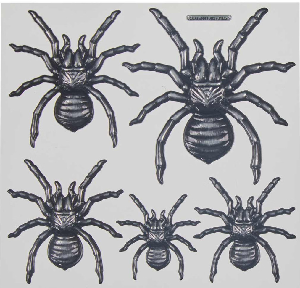15 ct Pop-Up Wall Stickers Halloween Spooky Themed Bats Spiders Frogs, Crows