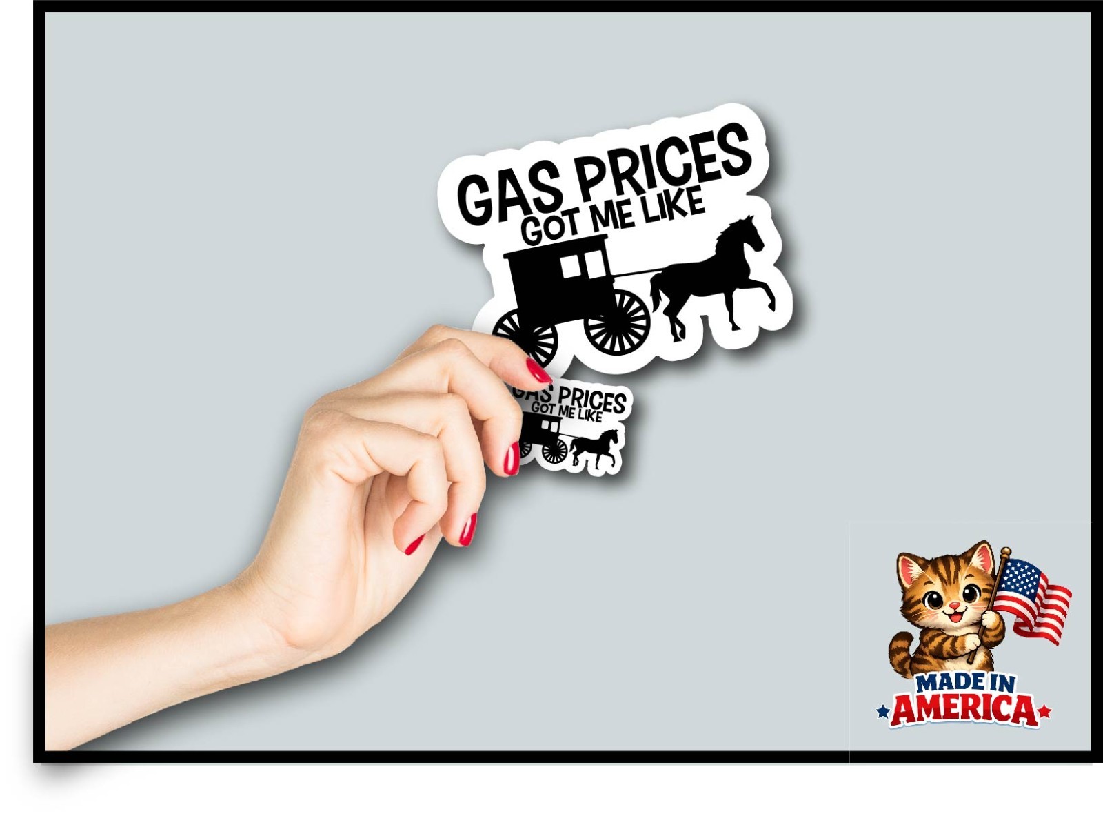 Gas Prices Got Me Like Amish Decal Sticker High Inflation Buggy Anti MAGA Trump