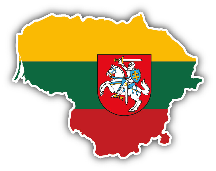 Lithuania Map Flag Coat Of Arms Car Bumper Sticker Decal