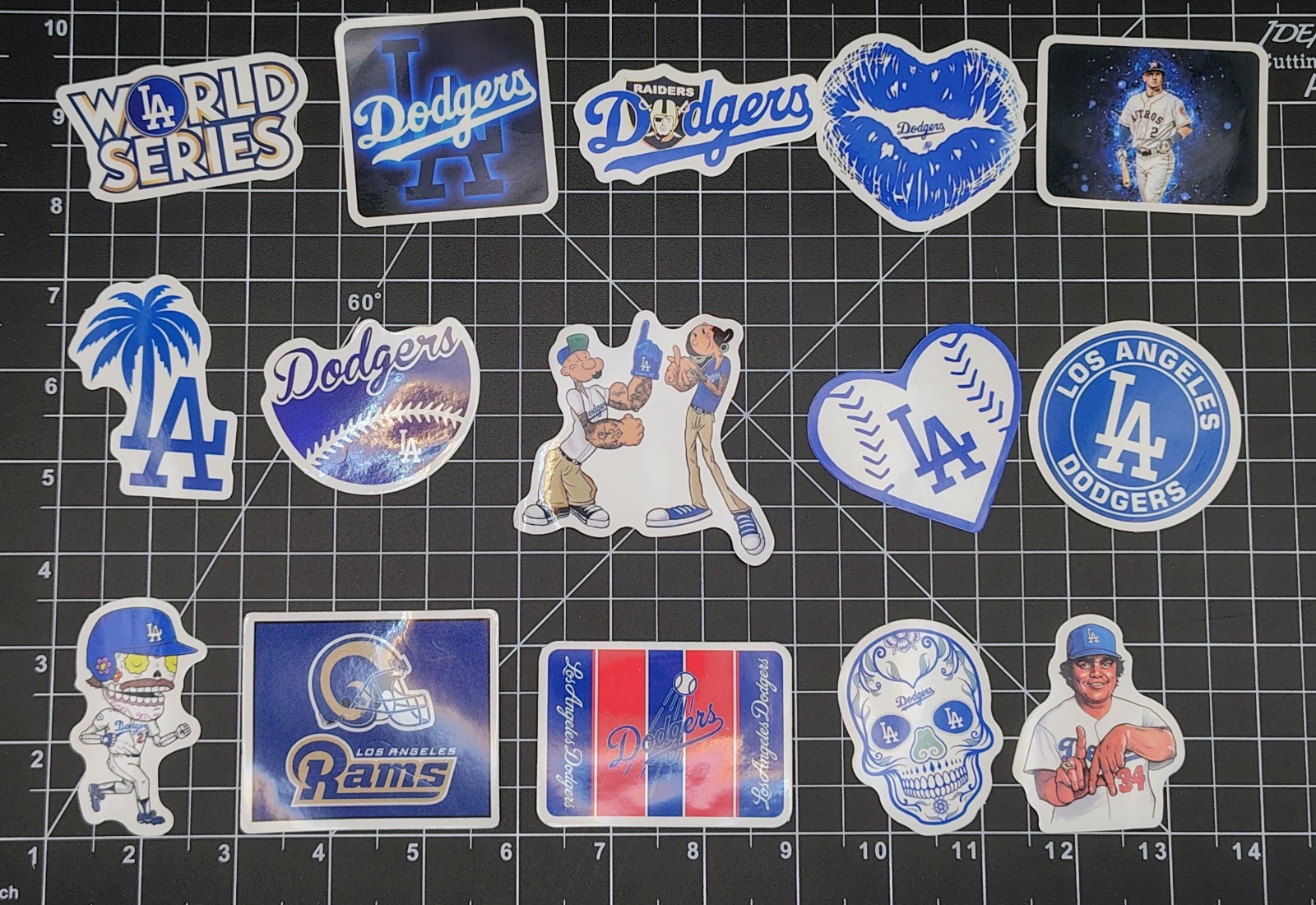 50pc Los Angeles Baseball Sticker Lot LA Fan City Sports Vinyl Decals Pack