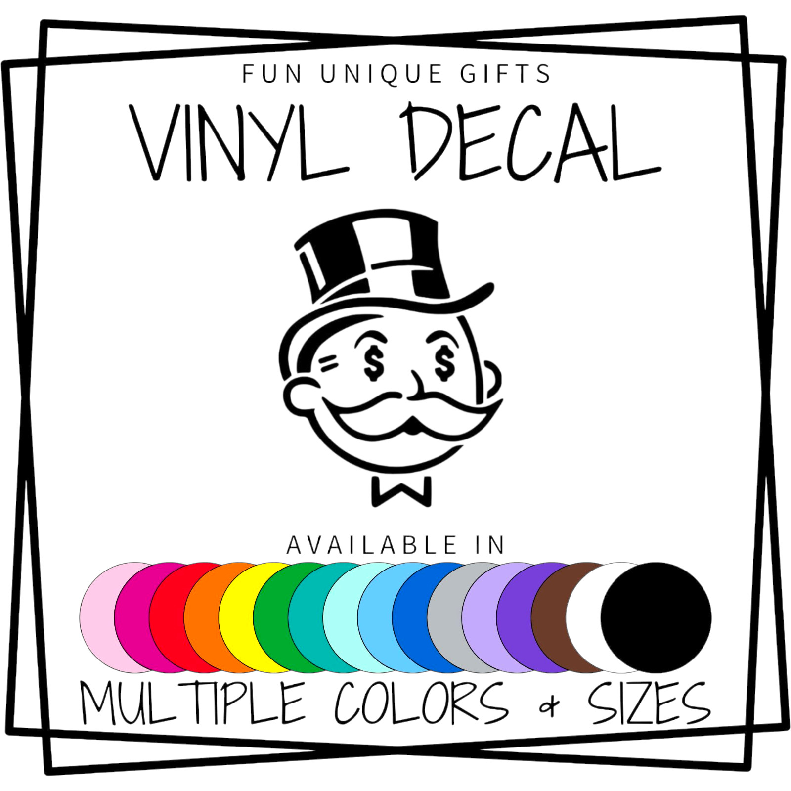 Monopoly Man Vinyl Decal Sticker -Multiple Colors & Sizes- SHIPS FREE!