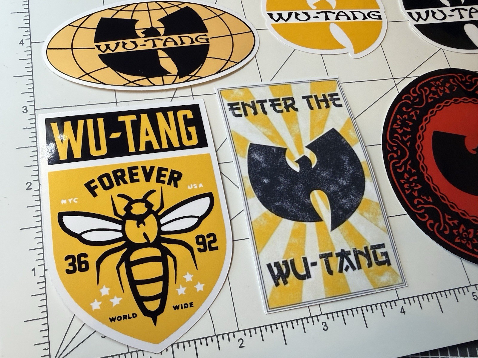 Wu Tang Clan Stickers 6 Sticker Lot Hip Hop Rap Music
