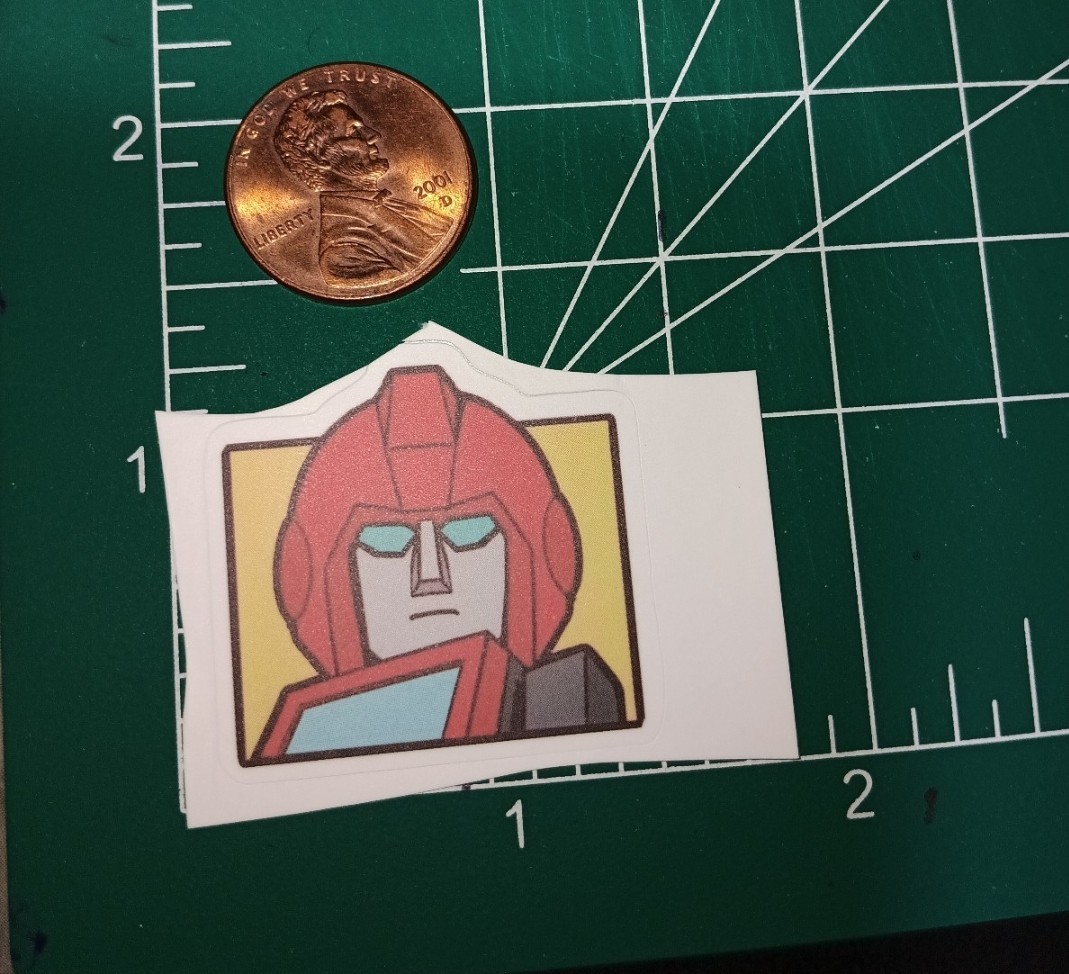 TRANSFORMERS X MENASOR 1X1 INCH STICKER X CELL PHONE COVER STICKER X HIGH-GLOSS