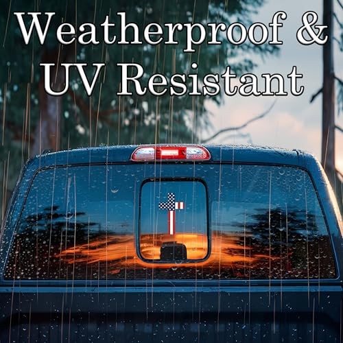 Flag Cross US United States of America USA Car Truck Window Decal 5 Inch