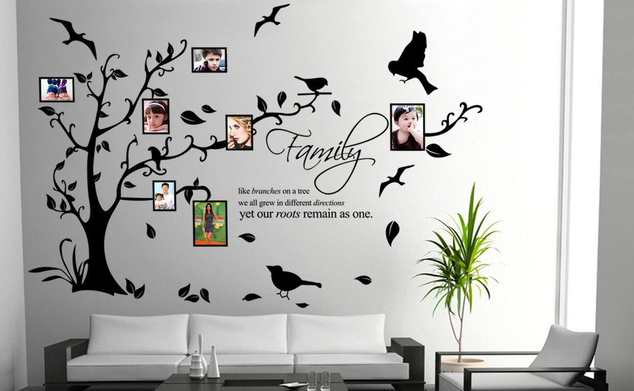 Our Family Tree Like Branches Photo Frame Wall Sticker Decal Vinly UK RUI153