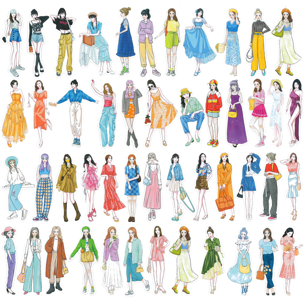 Wrapables Fashion Women People Vinyl Stickers for Scrapbooking, Journaling