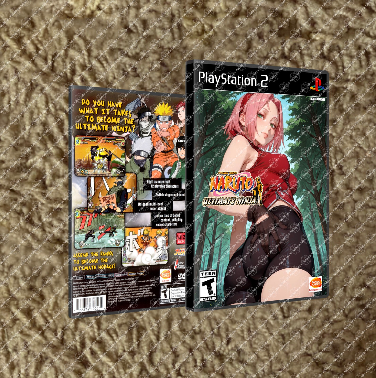 Naruto Ultimate Ninja Series PS2 CUSTOM COVER ART ONLY NO GAME NO CASE