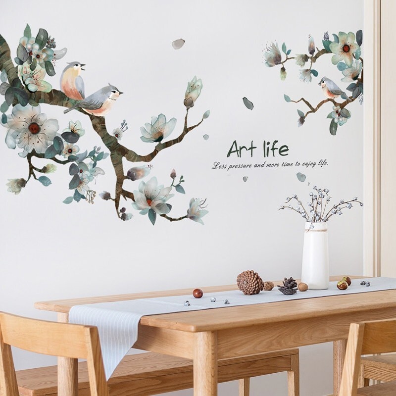 Removable Flower Decal Tree Branch Birds Wall Sticker Vinyl Mural Art Home Decor