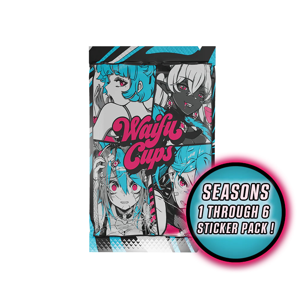 Gamersupps Waifu Cups Sticker Pack – Seasons 1 – 6 Pack – In Hand!