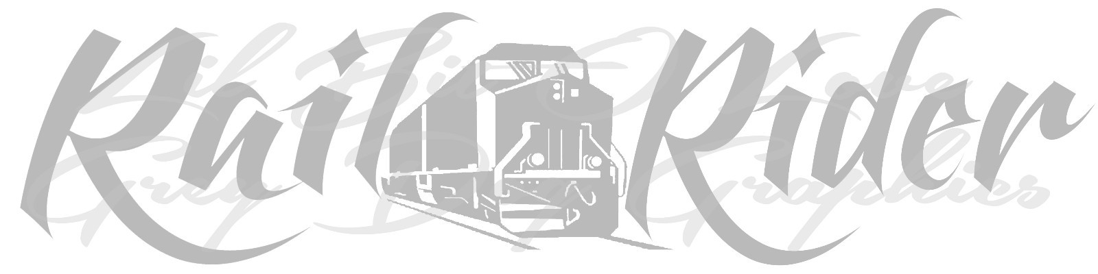 RAIL RIDER VINYL DECAL 22.5 x 5.6 RAILROAD TRAIN LOCOMOTIVE STICKER AUTO VEHICLE
