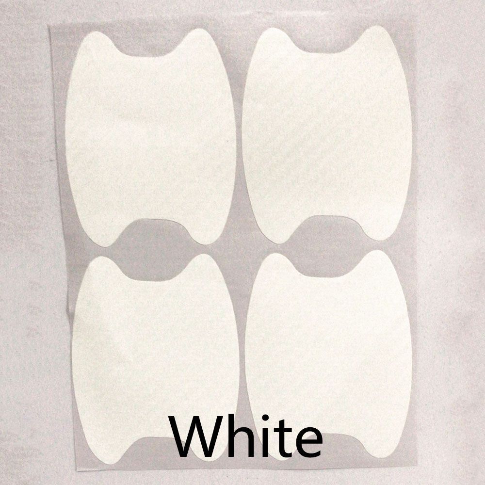 4pcs 3D Carbon Fiber Car Door Handle Stickers Anti Scratch Proof Cover Protector