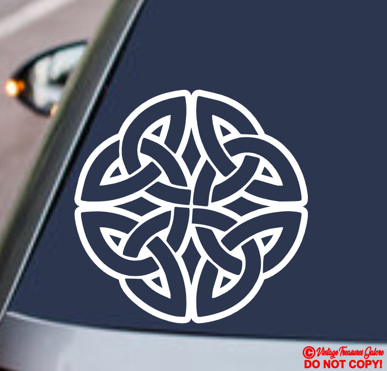 CELTIC KNOT Vinyl Decal Sticker Window Bumper IRISH LIFE DEATH REBIRTH SYMBOL