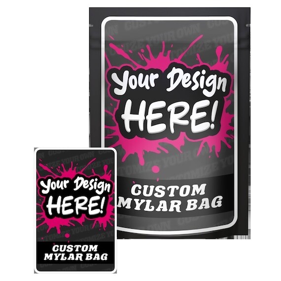 Custom Mylar Bag UV Printed Labels/Sticker (3.5G, 7G, Ib) Send Us Your Design