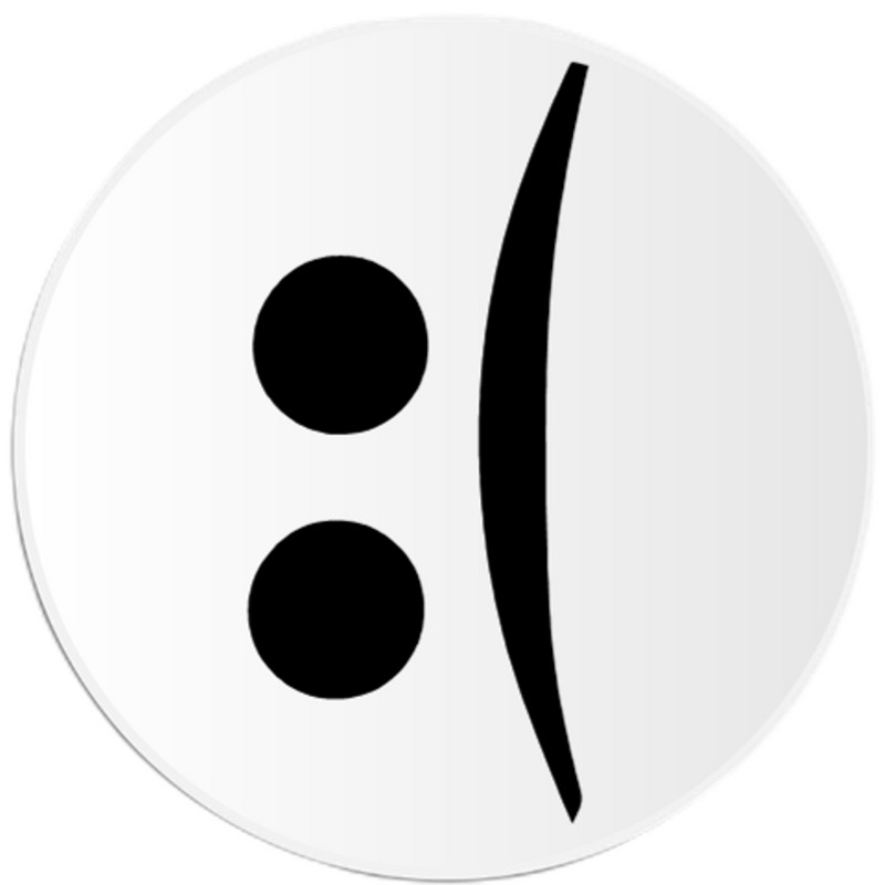 Sad Face Emoticon – 3 Pack Circle Stickers 3" x 3" – Emoji
