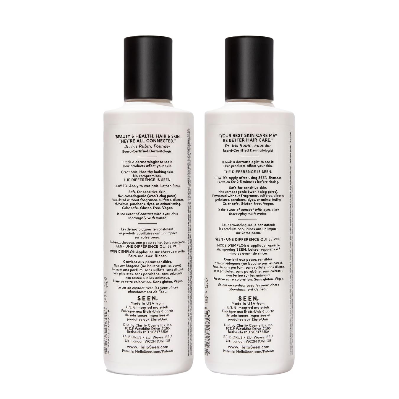 Shampoo Conditioner Bundle, Fragrance-Free – Non-Comedogenic, Dermatolo…