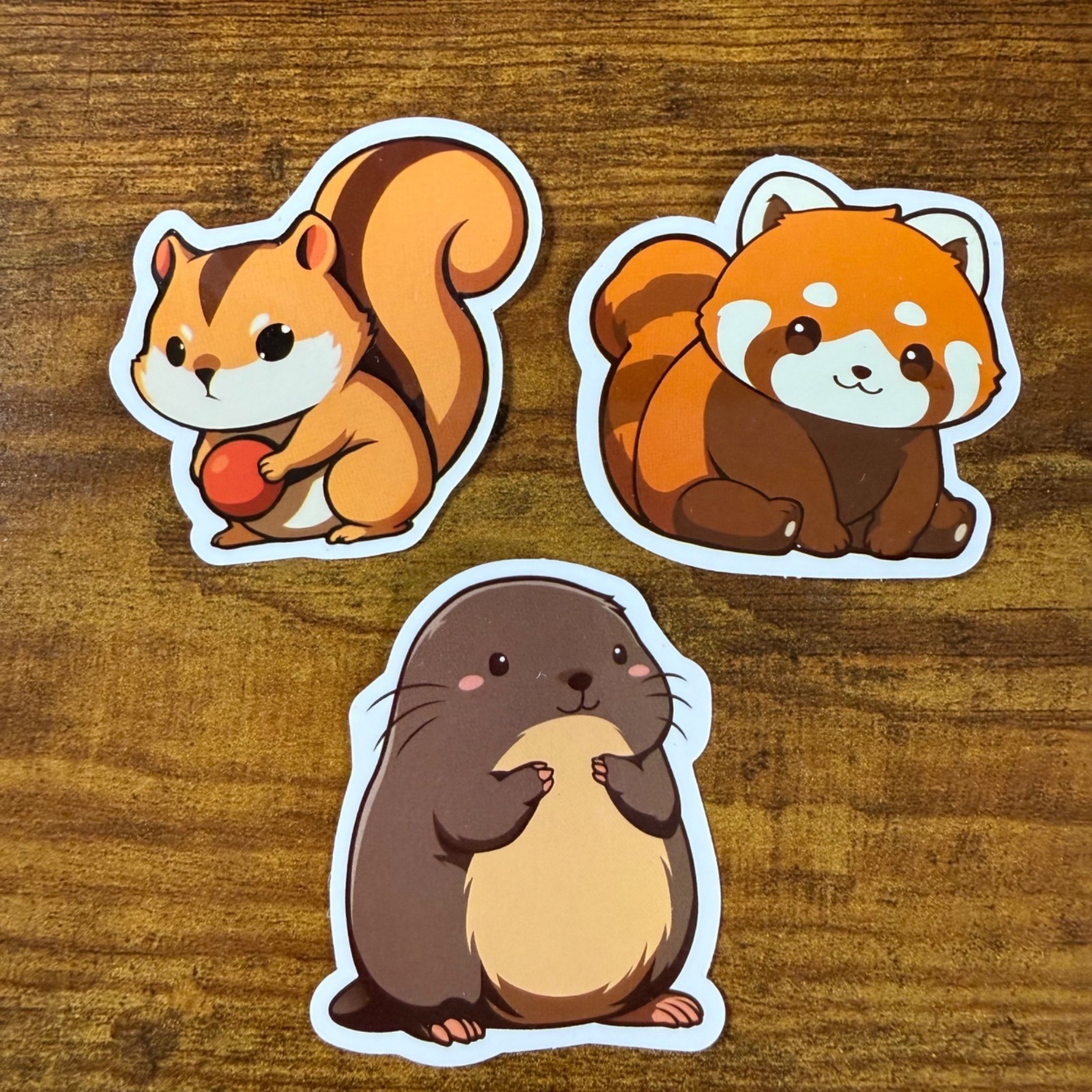 3 Stickers Animals Woodland Forest Vinyl Decal Laptop Phone Bottle Notebook