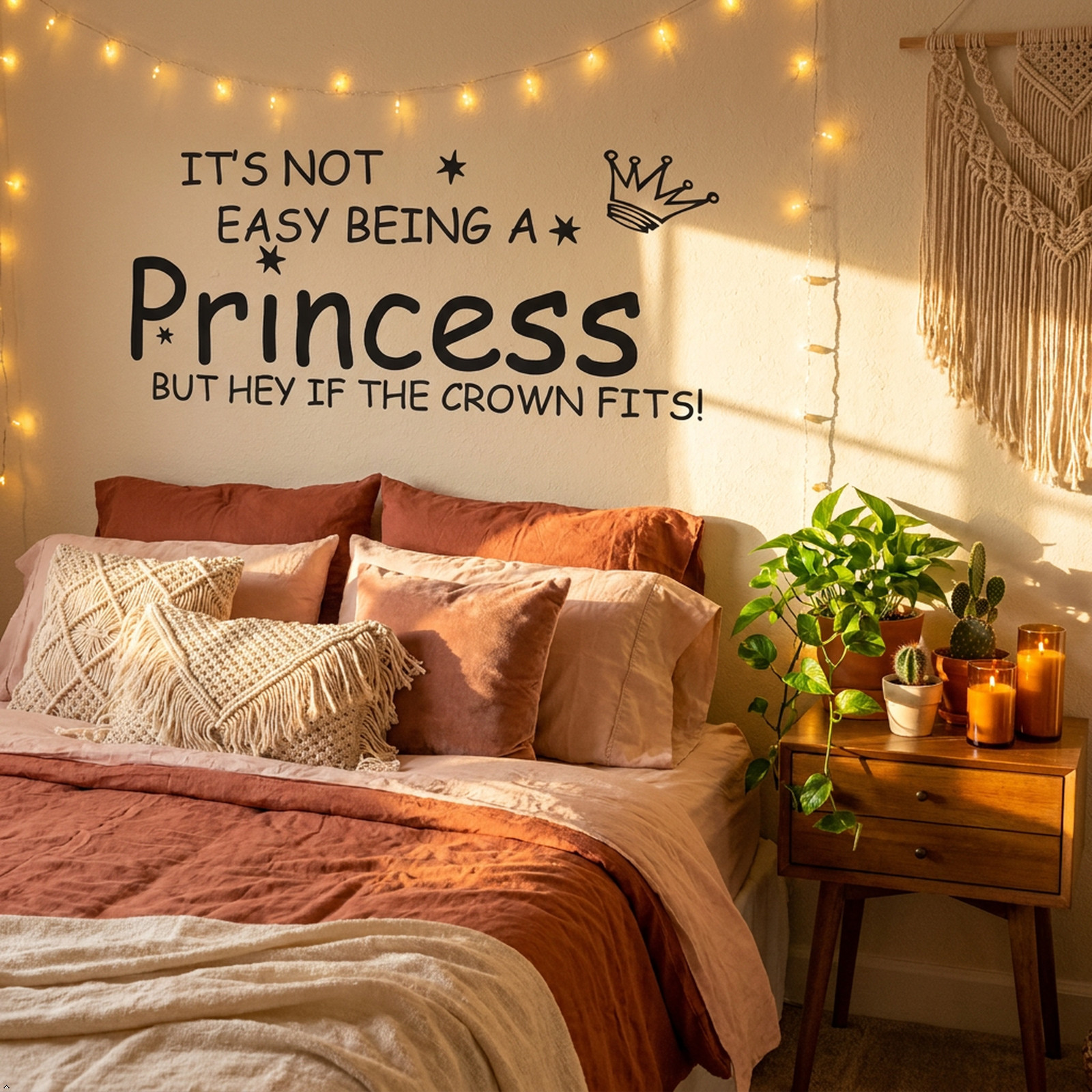 NOT Easy Being A Princess Girl Wall Quote Sticker Graphic Vinyl Home Kid décor