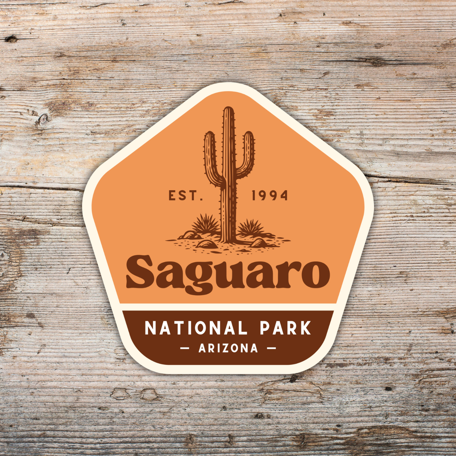 Saguaro National Park Sticker Retro Arizona Cactus Travel Vinyl Decal Badge