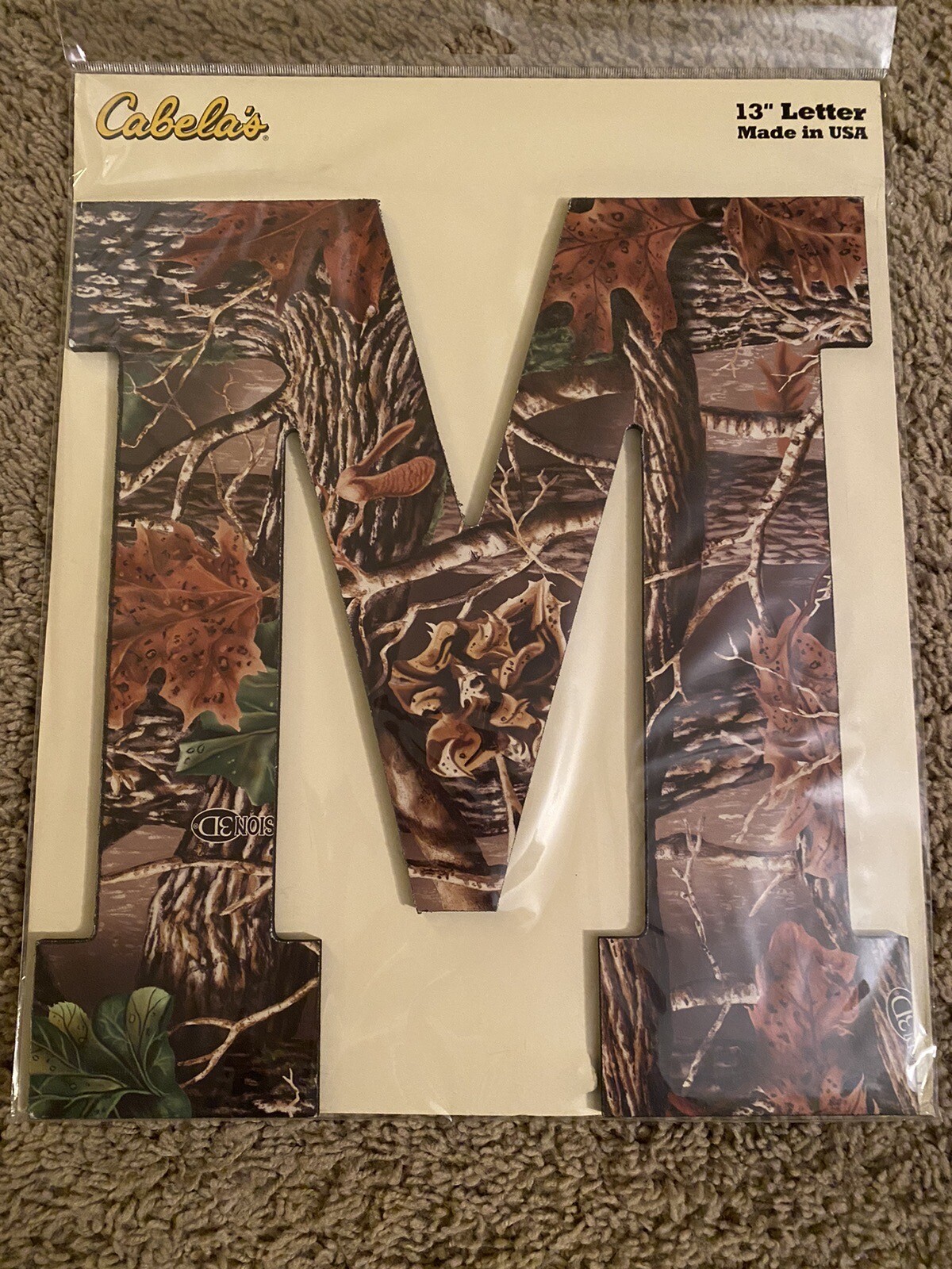 5pc Cabelas Camouflage Wall Decor Lettering “DREAM” 13 Inches New In Package