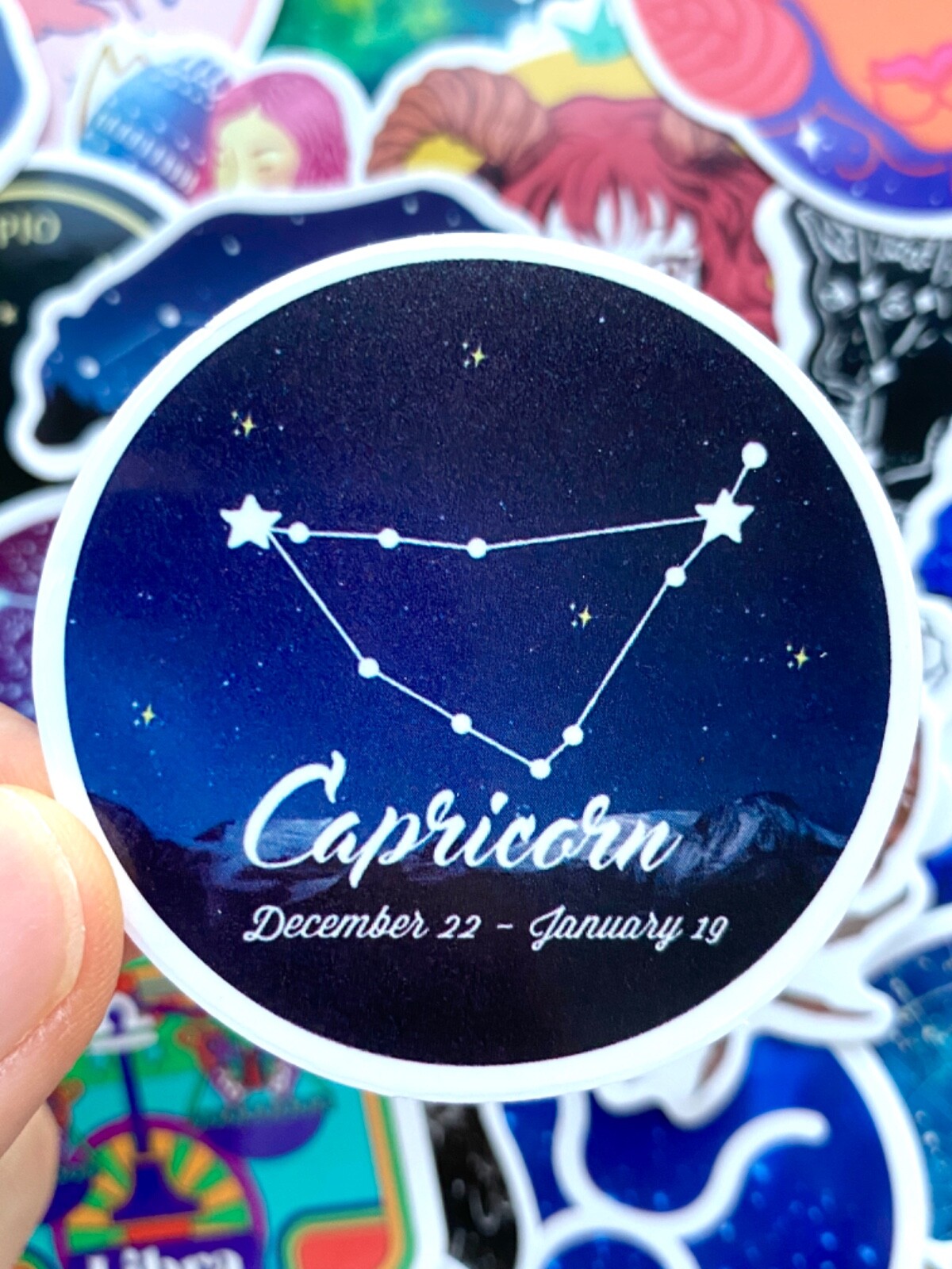 5-50 pcs Zodiac Sign Stickers, Retro Star Astrology Tarot Horoscope Laptop Decal