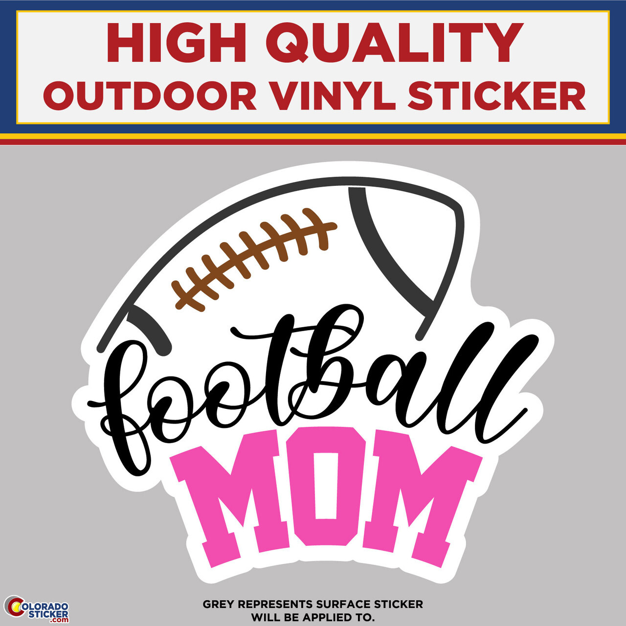 Football Mom, High Quality Vinyl Stickers